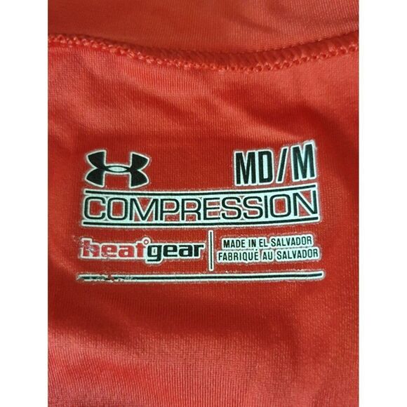 Under Armour Sleeveless Compression Shirt M Red HeatGear Athletic Runners Top - Picture 4 of 5